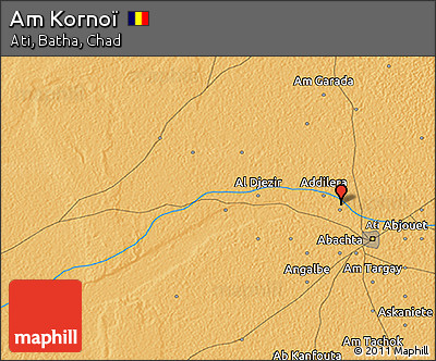 Political 3D Map of Am Kornoï