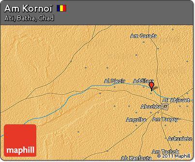 Political 3D Map of Am Kornoï