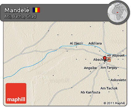Shaded Relief 3D Map of Mandelé