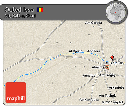 Shaded Relief 3D Map of Ouled Issa