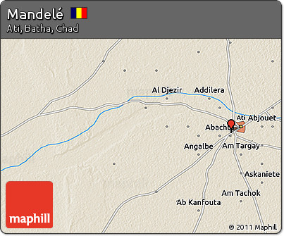 Shaded Relief 3D Map of Mandelé