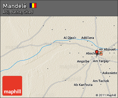 Shaded Relief 3D Map of Mandelé