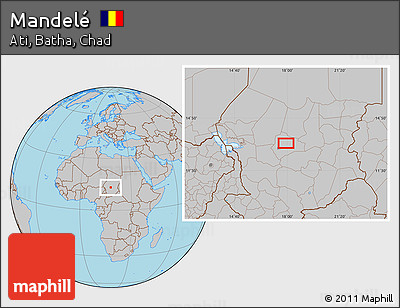 Gray Location Map of Mandelé