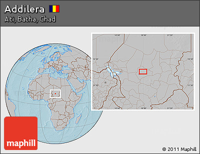 Gray Location Map of Addilera, hill shading