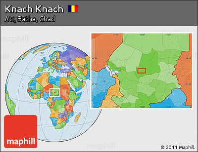 Political Location Map of Knach Knach