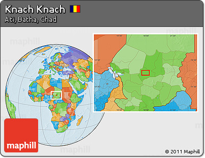 Political Location Map of Knach Knach