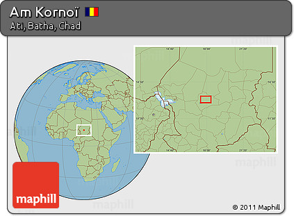 Savanna Style Location Map of Am Kornoï