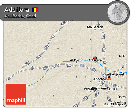 Shaded Relief Map of Addilera