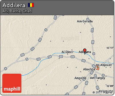 Shaded Relief Map of Addilera