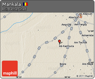 Shaded Relief Map of Mankala