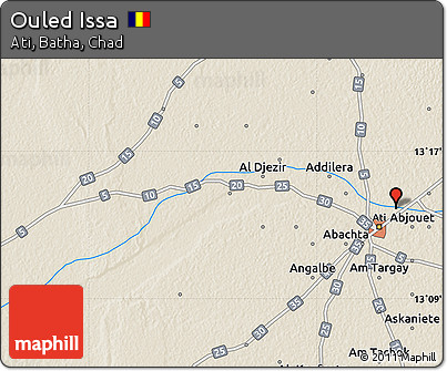 Shaded Relief Map of Ouled Issa