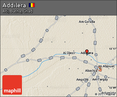 Shaded Relief Map of Addilera