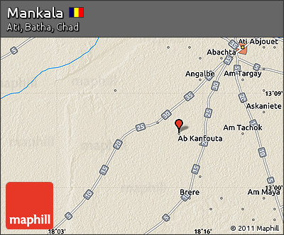 Shaded Relief Map of Mankala