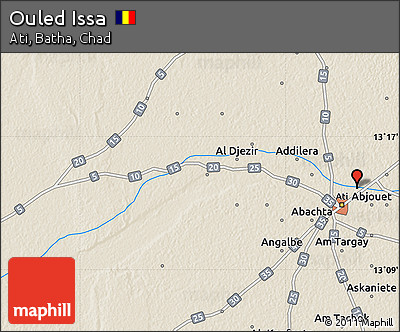 Shaded Relief Map of Ouled Issa