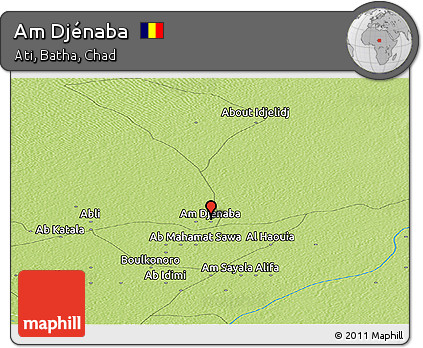 Physical Panoramic Map of Am Djénaba