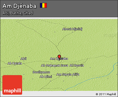 Physical Panoramic Map of Am Djénaba