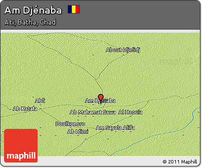 Physical Panoramic Map of Am Djénaba