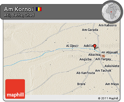 Shaded Relief Panoramic Map of Am Kornoï