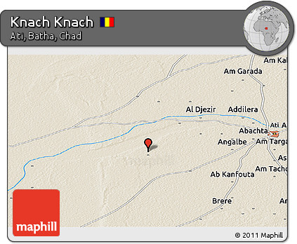 Shaded Relief Panoramic Map of Knach Knach