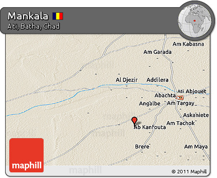 Shaded Relief Panoramic Map of Mankala