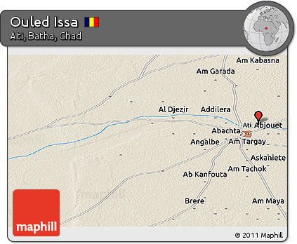 Shaded Relief Panoramic Map of Ouled Issa