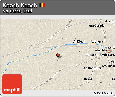 Shaded Relief Panoramic Map of Knach Knach