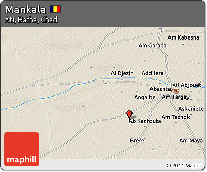 Shaded Relief Panoramic Map of Mankala