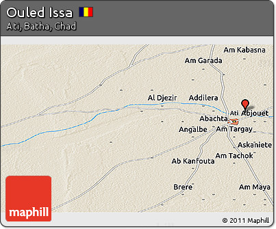 Shaded Relief Panoramic Map of Ouled Issa