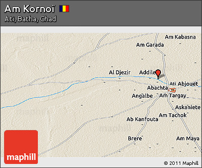 Shaded Relief Panoramic Map of Am Kornoï