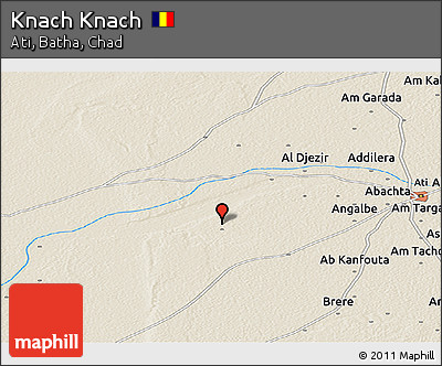 Shaded Relief Panoramic Map of Knach Knach