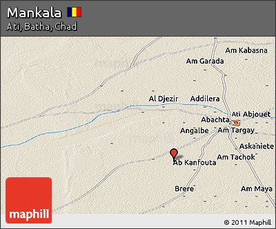 Shaded Relief Panoramic Map of Mankala