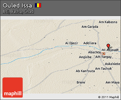 Shaded Relief Panoramic Map of Ouled Issa