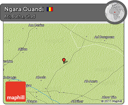 Physical 3D Map of Ngara Ouandi