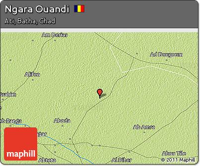 Physical 3D Map of Ngara Ouandi