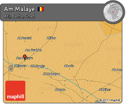 Political 3D Map of Am Malaye