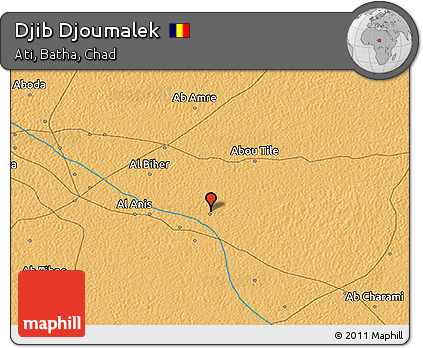 Political 3D Map of Djib Djoumalek