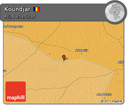 Political 3D Map of Koundjar