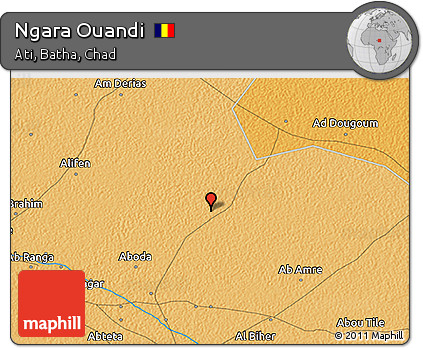 Political 3D Map of Ngara Ouandi