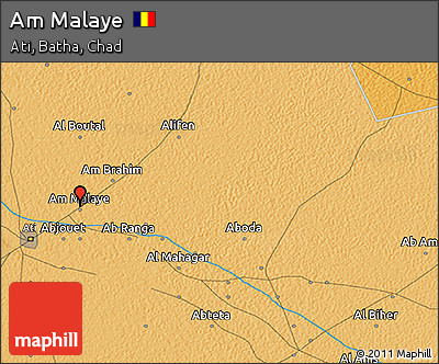 Political 3D Map of Am Malaye