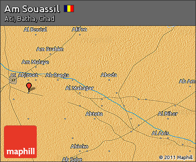 Political 3D Map of Am Souassil