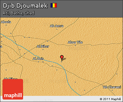 Political 3D Map of Djib Djoumalek