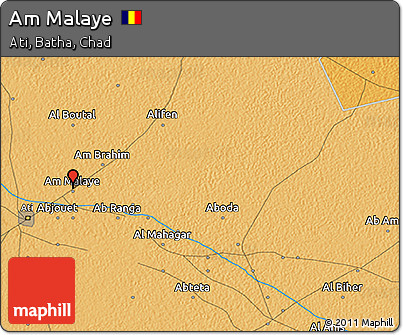 Political 3D Map of Am Malaye