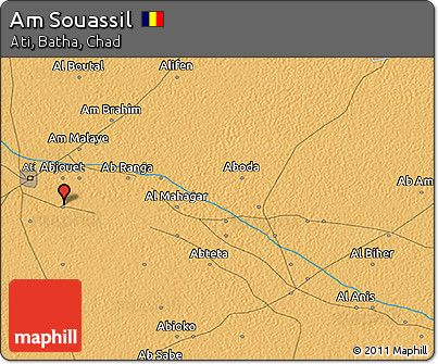 Political 3D Map of Am Souassil
