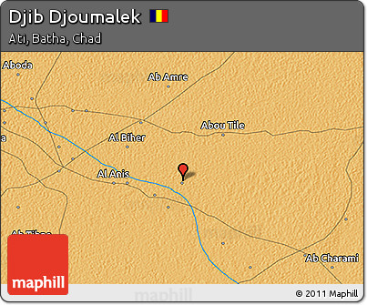Political 3D Map of Djib Djoumalek