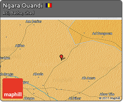 Political 3D Map of Ngara Ouandi