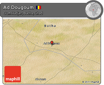 Satellite 3D Map of Ad Dougoum