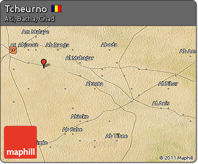 Satellite 3D Map of Tcheurno