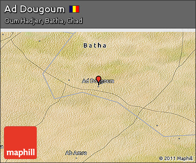 Satellite 3D Map of Ad Dougoum
