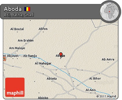 Shaded Relief 3D Map of Aboda
