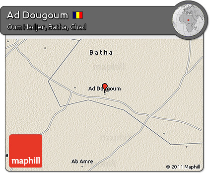 Shaded Relief 3D Map of Ad Dougoum